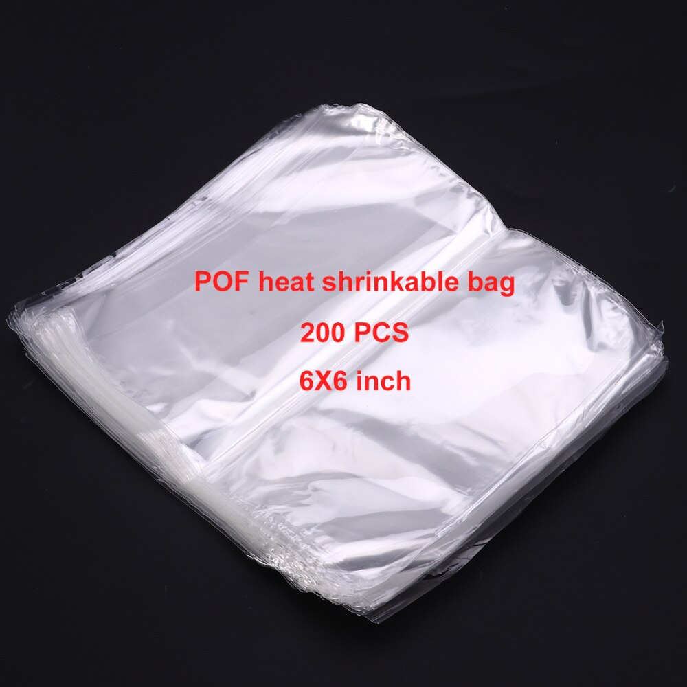 Bolsas de envoltura termorretráctiles para jabones, bombas de baño y artesanías, transparentes, impermeables, 6x6 pulgadas, 200 Uds.
