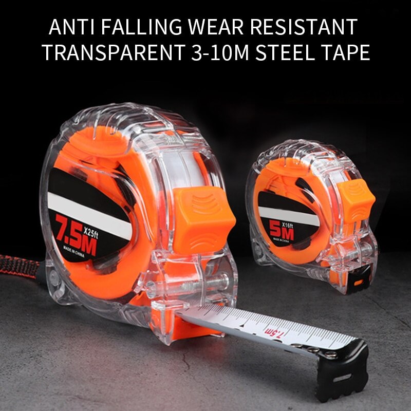 Medidor de medida de 3-10M, resistente a caídas, cinta métrica impermeable, banda anticaída, herramienta de medición de longitud portátil de acero