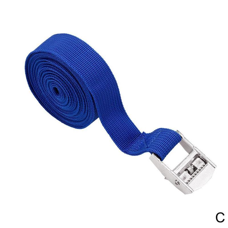 CAZS – sangle d&#39;arrimage de voiture 2M, sac de bagages à cliquet, ceinture d&#39;arrimage à boucle métallique, accessoires de voiture: C