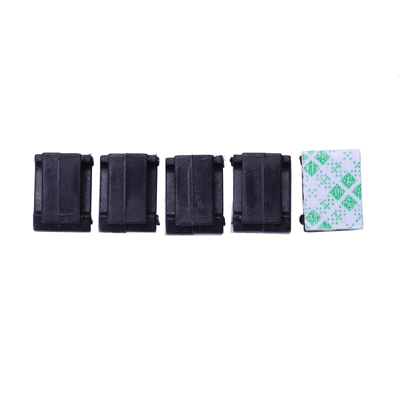 Abrazadera de montaje de Cable rectangular, autoadhesiva, negra, 100 Uds.