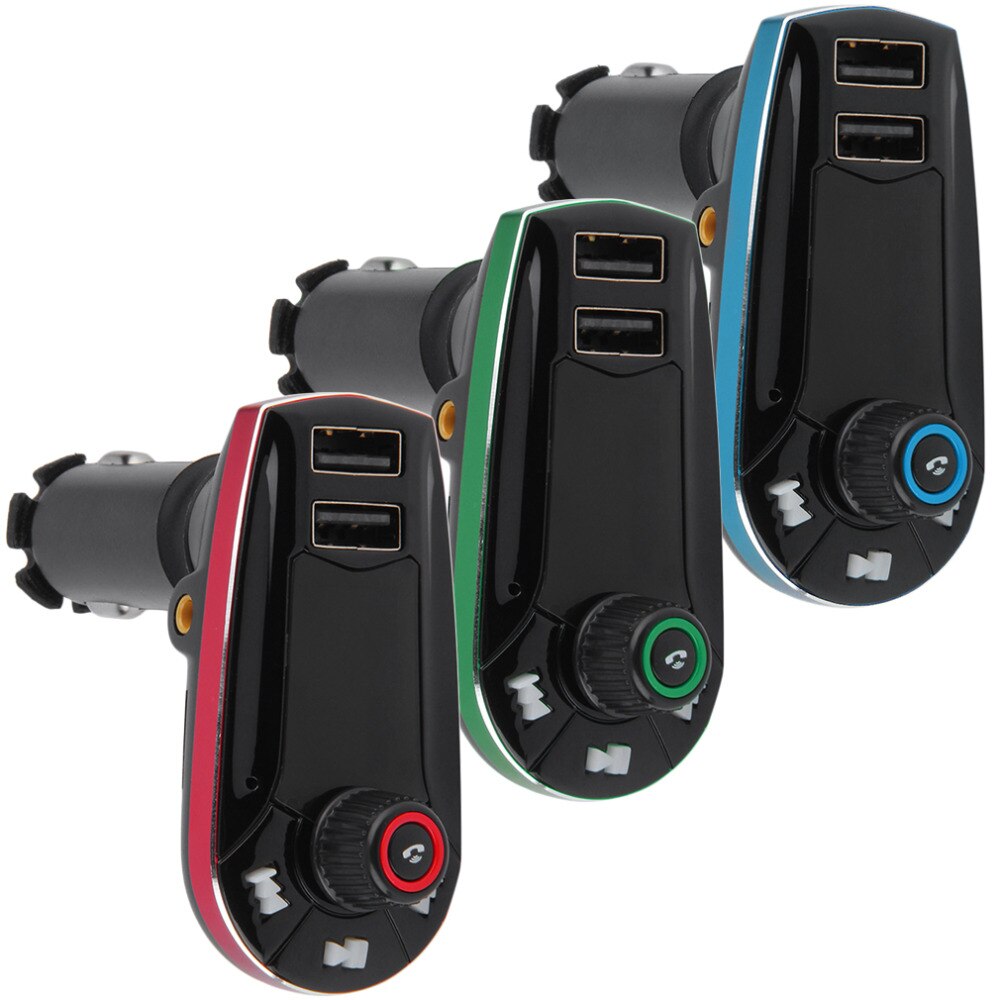 Portable FM Transmitter Bluetooth FM Modulators Car Audio MP3 Player USB Output Wireless Car Kit Charger Blue