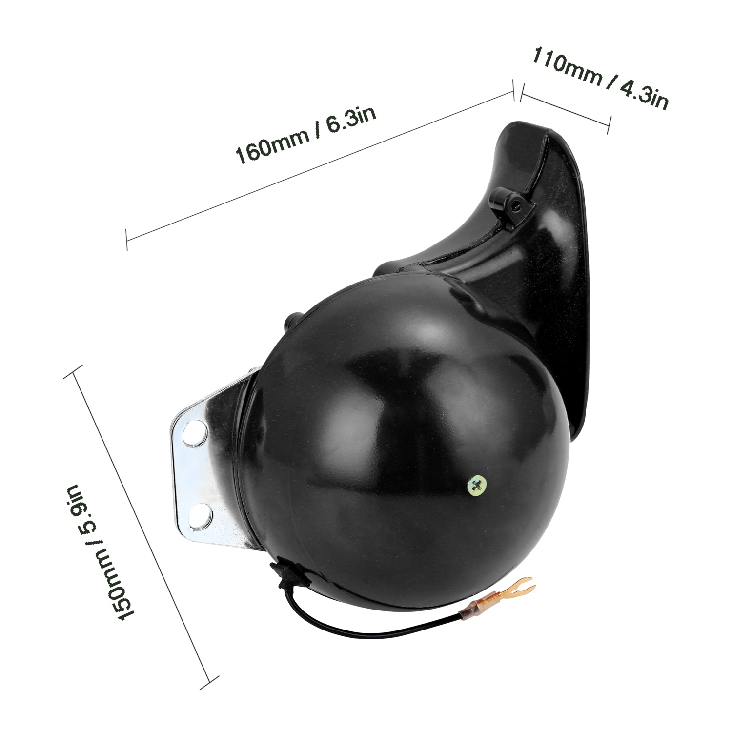 Bocina eléctrica tipo Caracol para coche, claxon de aire Universal de 300DB, 12V, negro, azul, verde y naranja