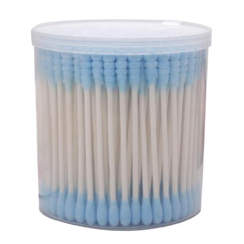 200Stck Scharf Runde Spirale Kopf Baumwolle Tupfer Ohr wählt Kosmetik Reinigung Stöcke Baby Baumwolle Tupfer Holz Stöcke Weiche Gesundheit schönheit: Blau