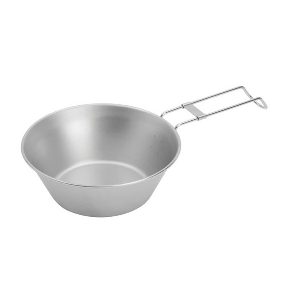 Opvouwbare Draagbare Roestvrijstalen Kom Voedsel Schotel Container Camping Wandelen Camping Accessoire Picknick Plaat Kom Servies: Default Title