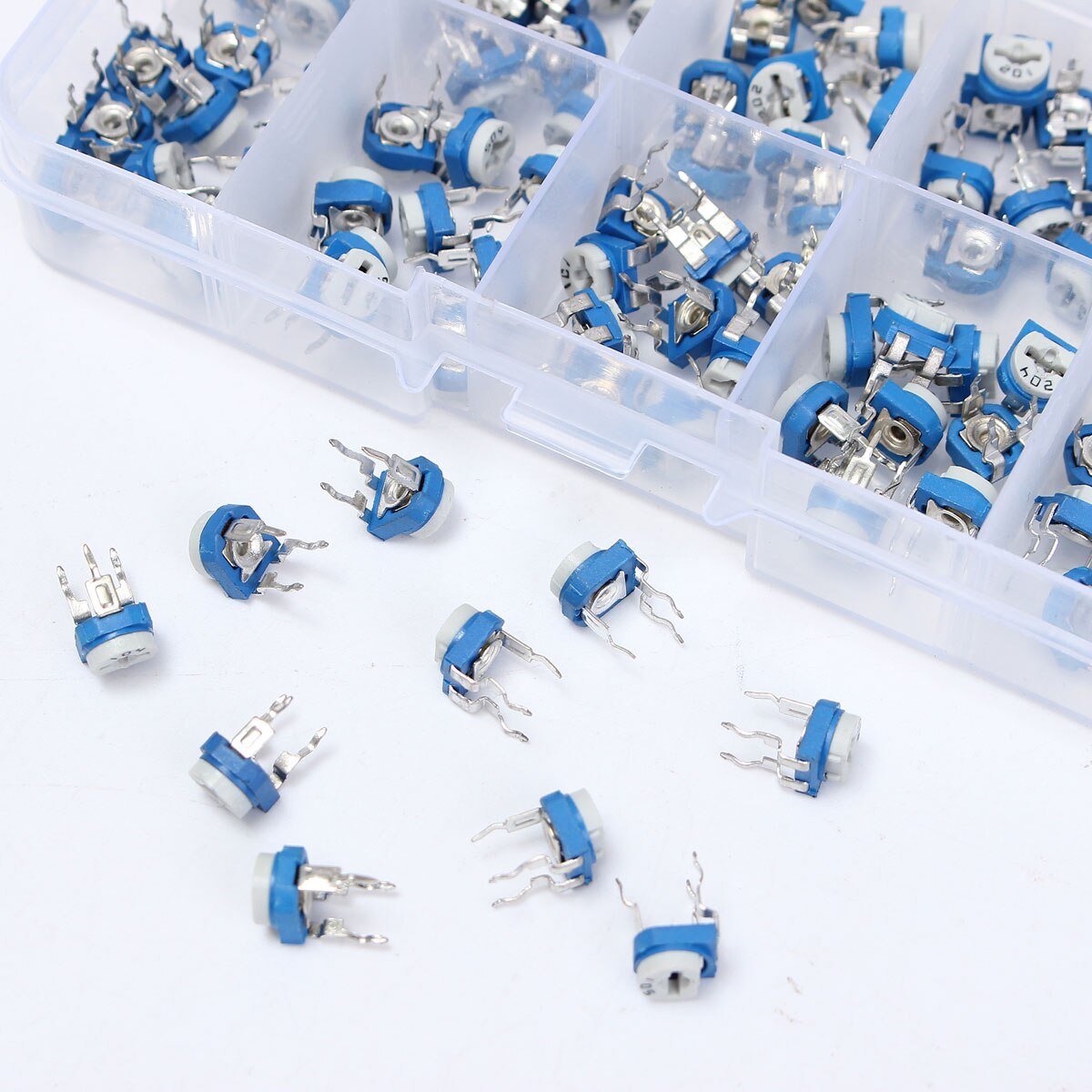 100pcs 100 ohm-500K ohm Variable Resistor Potentiometer Rheostat Trimpot Trimmer Passive Components