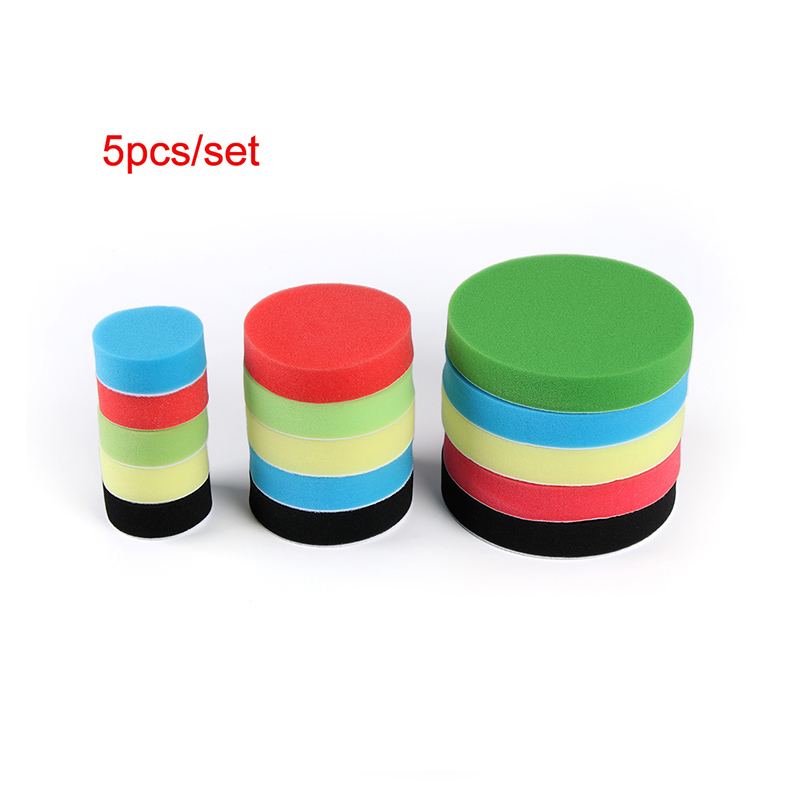 5 uds, esponja de pulido para coche, almohadilla pulidora para coche, almohadillas de espuma para pulir, Kit de pulir, juego de pulidores para carrocería de coche, Juego de 3/4/5/6/7 pulgadas