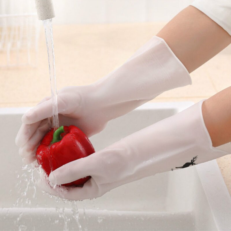 Gants en PVC, imperméables, pour la lessive domestique, durables, 1 paire, outils de nettoyage ménagers antidérapants, pour la vaisselle