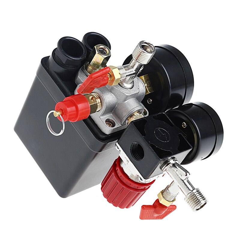 120PSI Luchtcompressor Druk Ventiel Schakelaar Spruitstuk Relief Regulator Meters