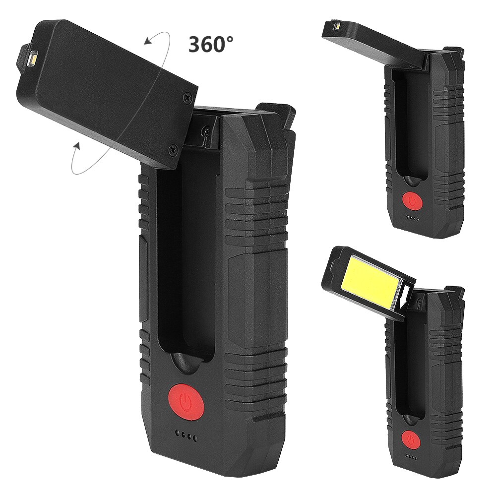 USB Rechargeable Camping Lamp With Strong Magnet Hook LED Working Light 4 Modes Light Super Bright COB LED Torch Flashlight