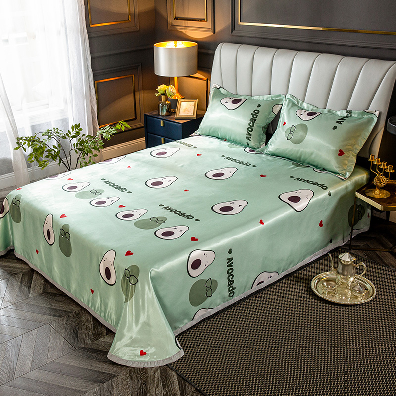 Verano Cool Sleeping Bed sábana 230x250cm aguacate impreso suave transpirable cama Mat colchones cubierta para adultos niños w/2 funda de almohada