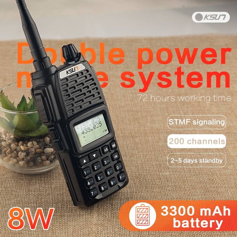 KSUN UV68D prosciutto Due modo Radio Walkie talkie doppio-gruppo musicale Ricetrasmettitore BUXUN X-68D (Nero)