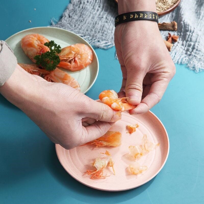 4pc Wheat Straw Plates Home Plate Set Bone Dish Dessert Plate Kitchen Accessories Tableware Plates Serving Dishes.75z