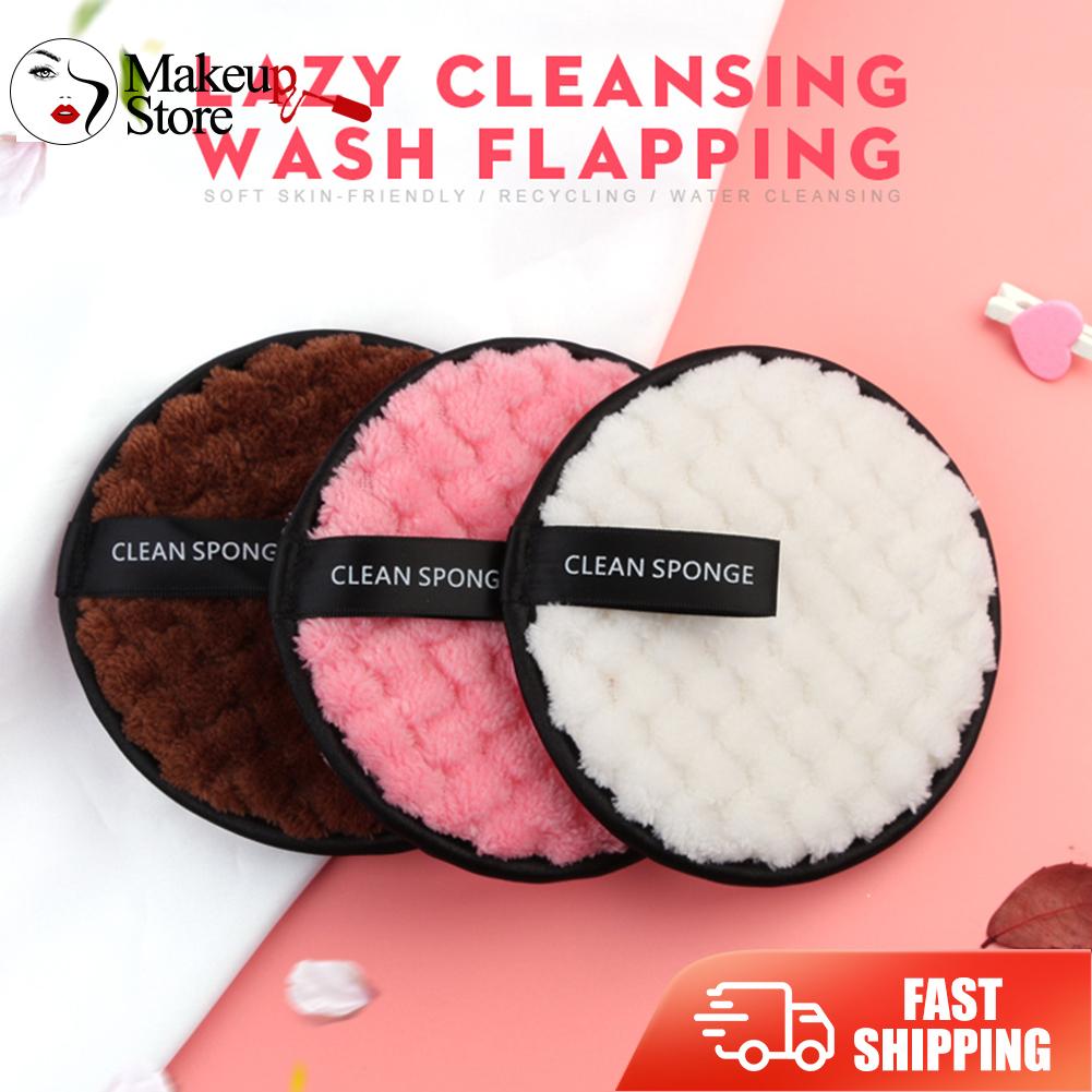 3Pcs Microfiber Zachte Doek Pads Bladerdeeg Remover Cosmetica Verwijderen Gezicht Reiniging Handdoeken Sponzen