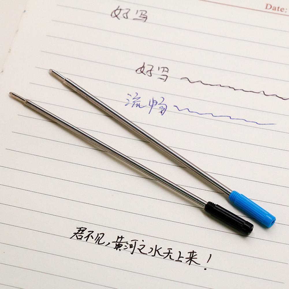 10pcs Ballpoint Metal Pen Refill 1.0mm Length 11.6cm Short Blue And Black Ink Refill Replacement Steel Pen Refill