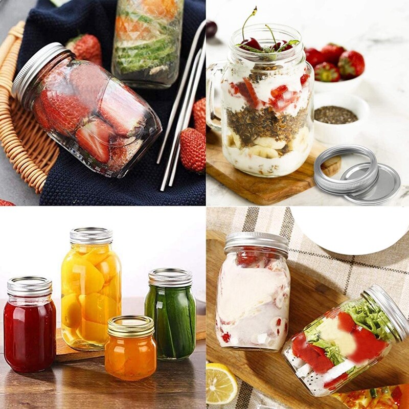 Canning Lids 70mm Regular Wide Mouth Canning Bands and Lids Kitchen Airtight Reusable Jar Lids for Ball