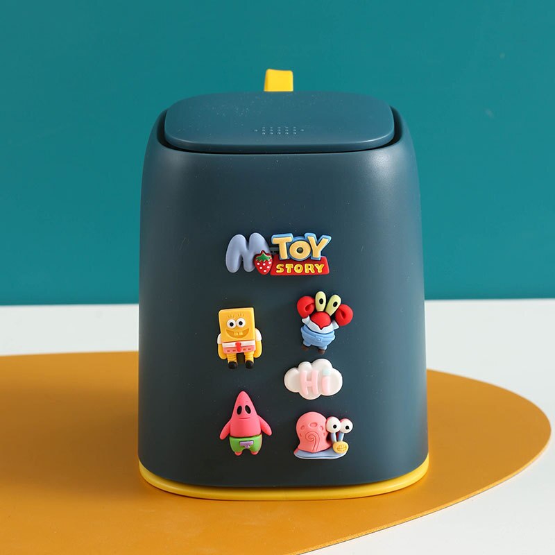 Mini Desktop Smart Table Trash Can Car Bin Bathroom Bedroom Office Kitchen Trash Can Waste Paper Basket Bucket Garbage Toilet: sponge