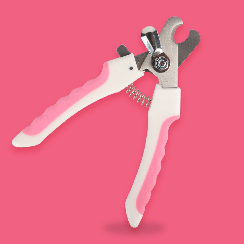 Tijeras para cortar uñas de mascotas, tijeras para uñas del pie para perros y gatos, recortador, herramientas de aseo para animales, suministros para mascotas: Pink / S