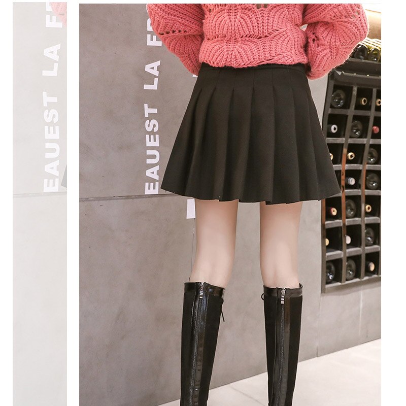 Maternity Mini Skirts Double-sided Fleece Pregnant Women Pleated Skirt Office Lady Woolen Skirts Maternity Clot