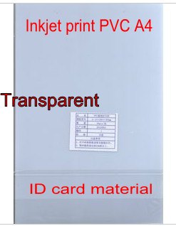 Transparent Blank Inkjet print PVC sheet for PVC ID card making , business card , membership card 300x200mm 0.76mm thick