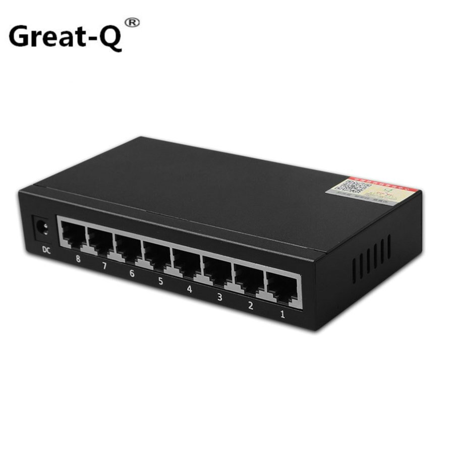 Geweldig-Q 1000 Mbps 8 Port portas Mini Ethernet Switch Desktop RJ45 Netwerk Adapter met Metal shell EU/US plug