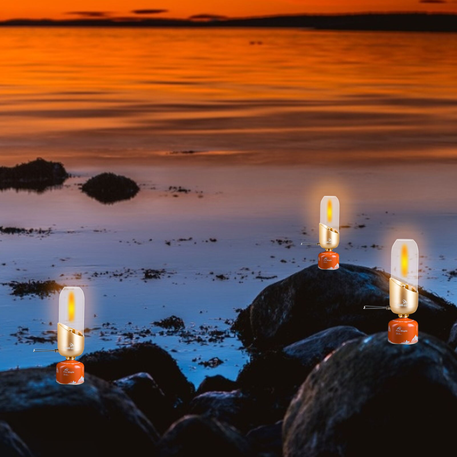 Small Gas Orange Light for Fire-Maple Gas Lantern Outdoor Propane Fuel Gas Lamp For Camping