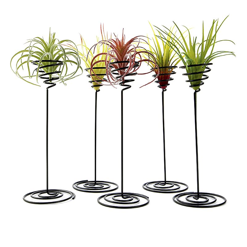 Sort jern luft ananas base plante blomsterpotte rack holder hjem altan haven dekor leverer landskab tilbehør