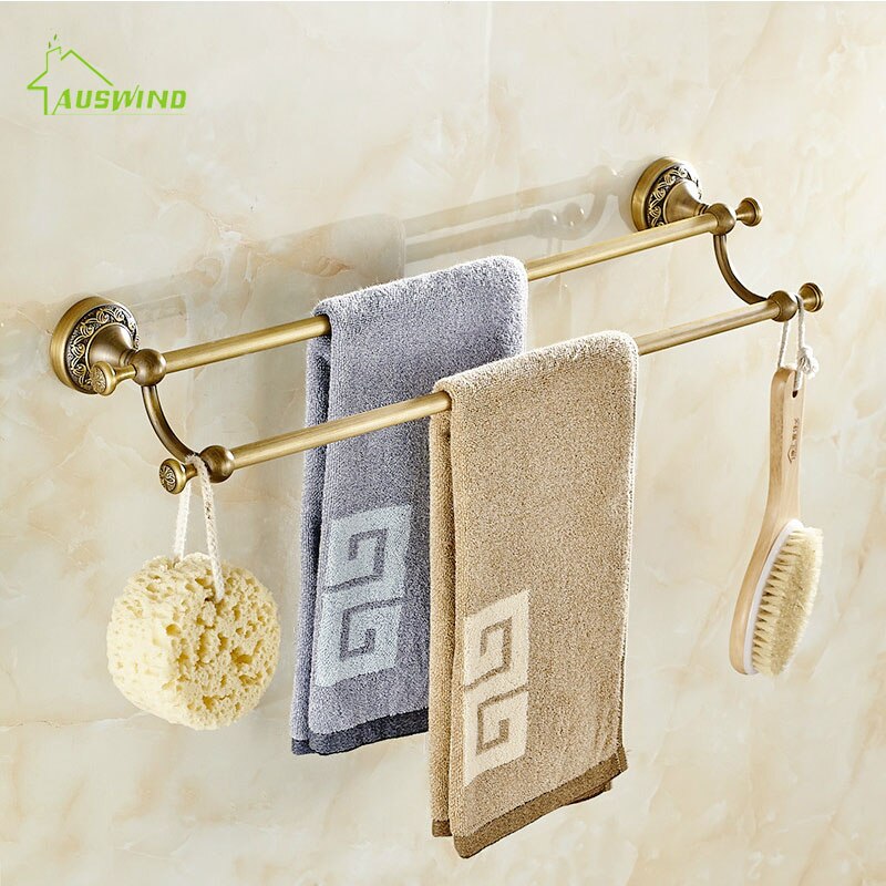 Antique Brushed Brass Bathroom Accessories Sets European Carving Bronze Bathroom Hardware Set Bathroom Products Rw2