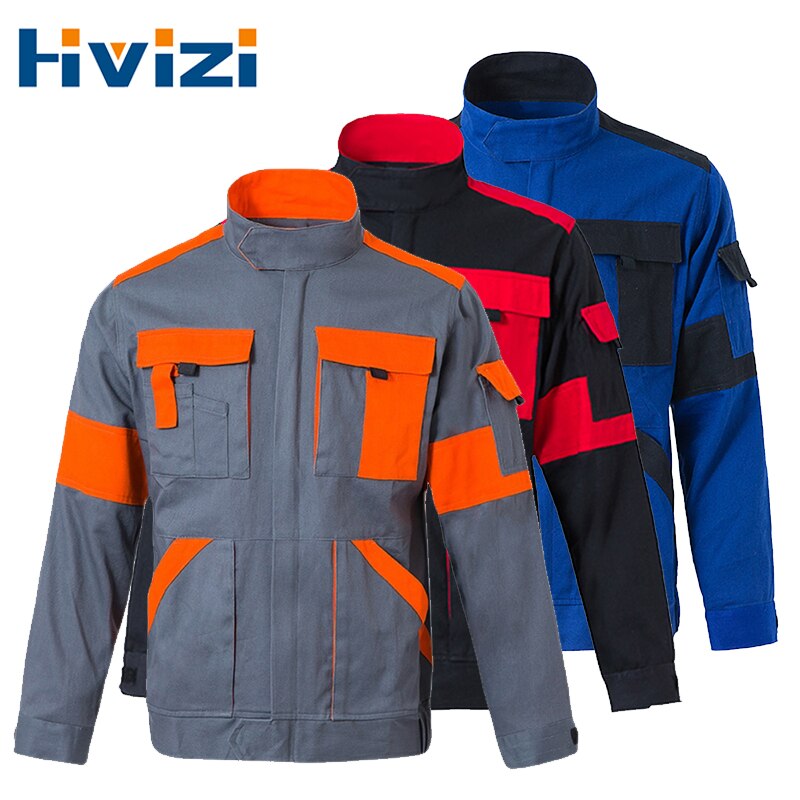 Outdoor Labor Kleding Katoen Heren Werkkleding Slijtvaste Lassen Jas Two Tone Met Multi Zakken