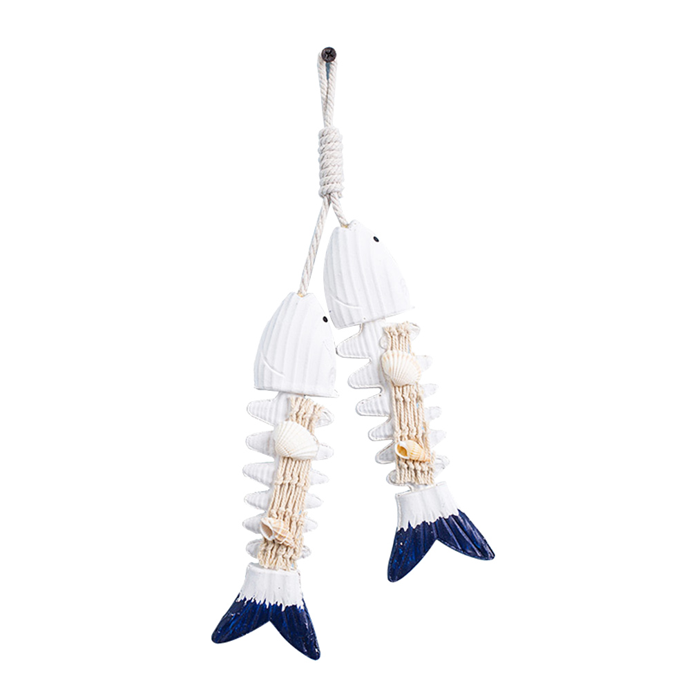 Mediterrane Stijl Houten Vis Opknoping Decor Boot Strand Muur Ornament Voor Thuis Cafe Winkel Marine Hanger Gordijn Decoratie