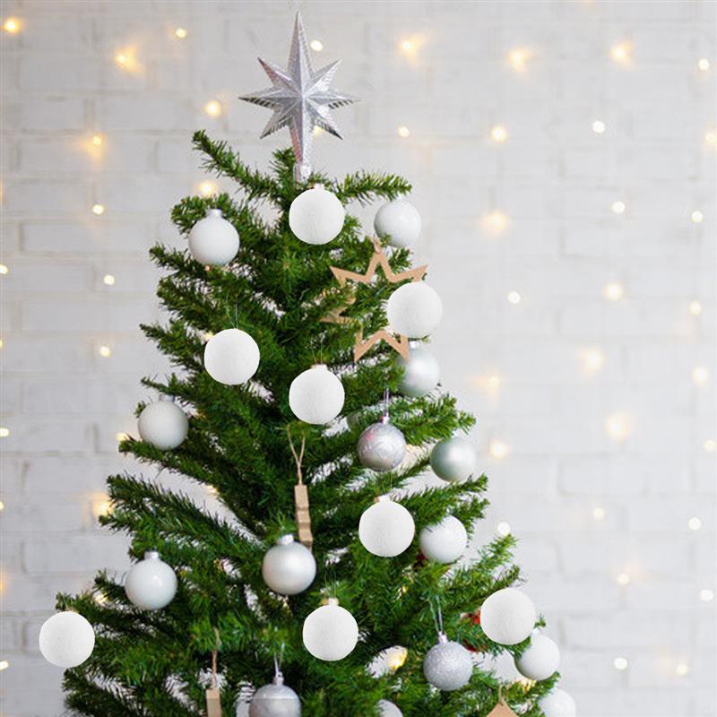 12 Stuks Kerst Opknoping Hangers Creatieve Decor Ballen Kerstboom Ornamenten Wit Schuim Kerst Bal Decoratie Ornamenten