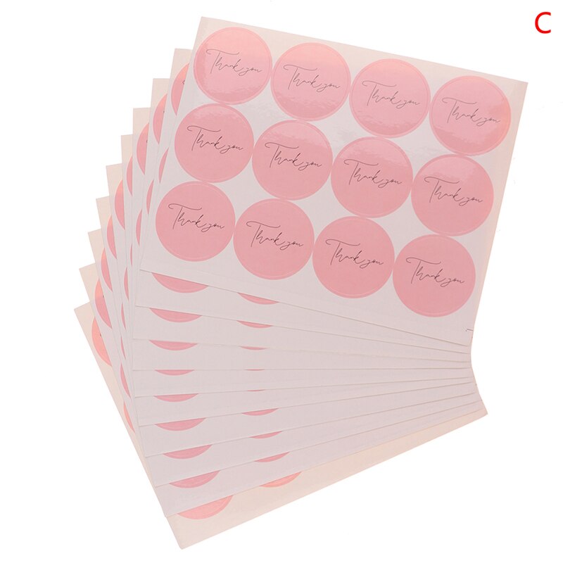 10Sheets Beautiful Circle Pink Thank You Stickers Wedding Stickers for Baking Party Envelope Bottle Drink Seal Label Stickers: C