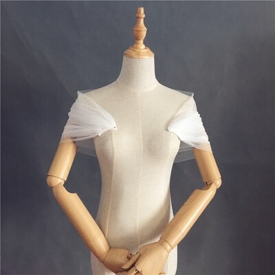 Bolerka ślubne z siateczki na ramionach, żakiety ślubne, dodatki, białe szale ślubne, otulacze, prosty styl dqg 255: Kość słoniowa