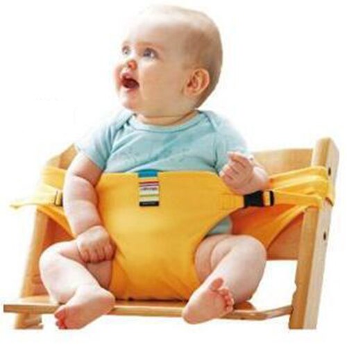 Baby bærbar sæde børnestol rejse foldbar vaskbar spædbarn spisning høj spisebetræk sæde sikkerhedssele fodring høj stol baby: Gul