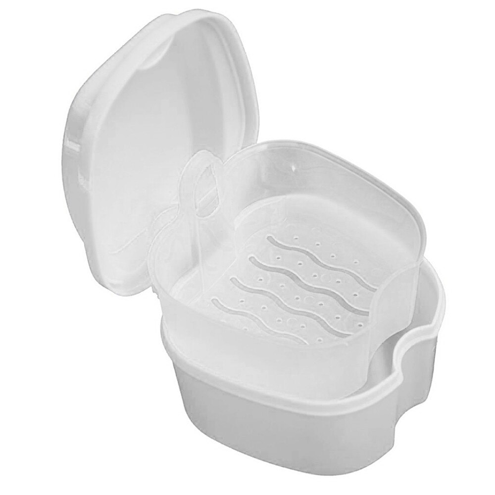 Denture Bath Box Case False Teeth Storage Box with Hanging Net Container Plastic artificial tooth Organizer Teeth Care