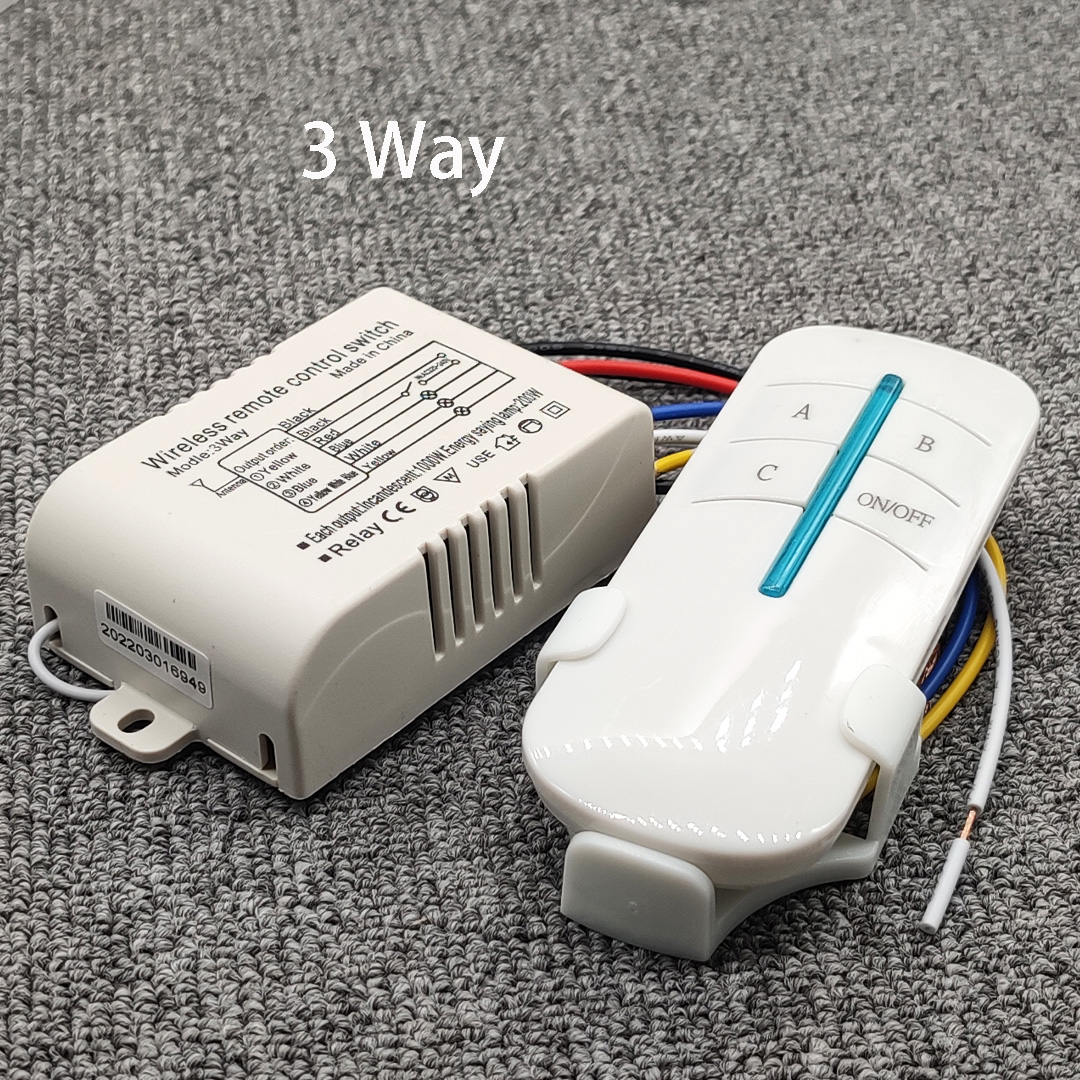 220V 1/2/3/4 Way ON/OFF wireless digital remote control manual remote control switch wireless control switch with Bracket: Brown