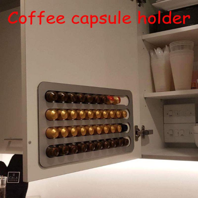 24/40 pods nespresso capsule opbergrek keukenkast restaurant wandtype opbergrek aluminium beugel koffie opbergplanken