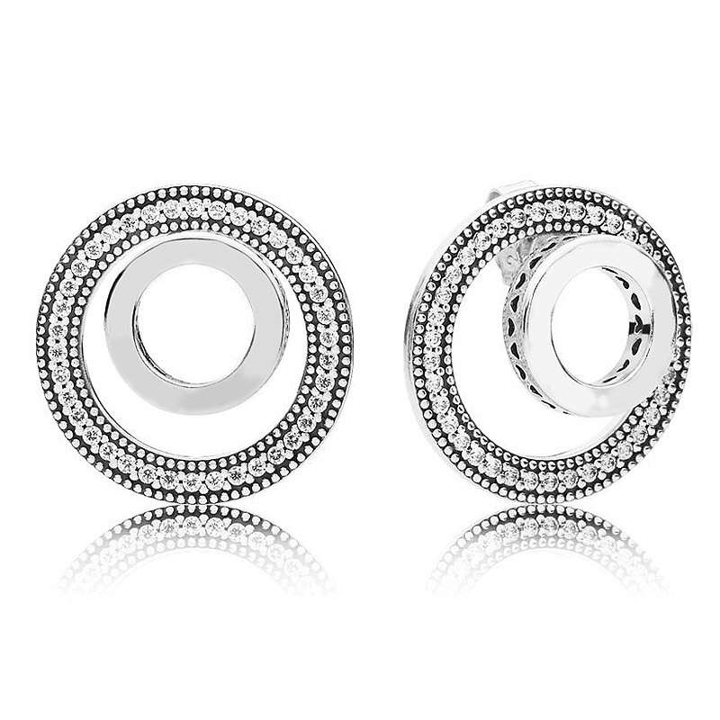 925 sterling sølv øreringe for evigt cirkel signatur oval gnistre romantisk kongelig hjerterørering til kvinder fine smykker: 4