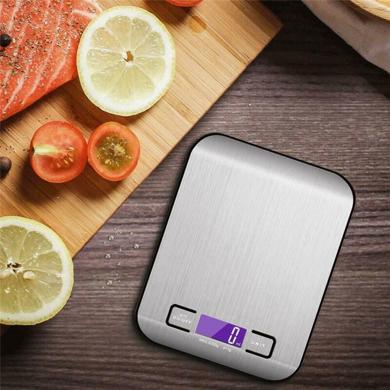 VOGVIGO 5kg / 1g black gray digital kitchen scale electronic liquid crystal display balance scale food weight