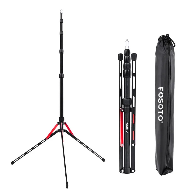 Fosoto FT-190B Rood Led Licht Statief Stand Tas 2.22m Softbox Voor Fotostudio Fotografische Verlichting Flash Paraplu Reflector: Default Title