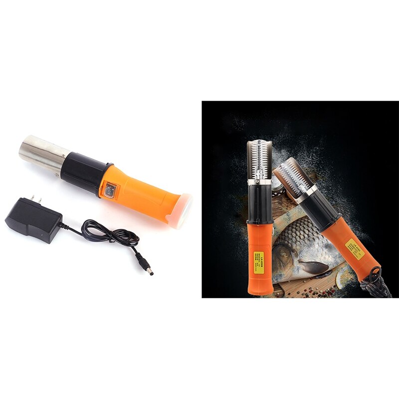 JHD-Electric Fish Scaler Fishing Scalers Clean Fish Remover Cleaner Descaler Scraper Seafood Tools US Plug
