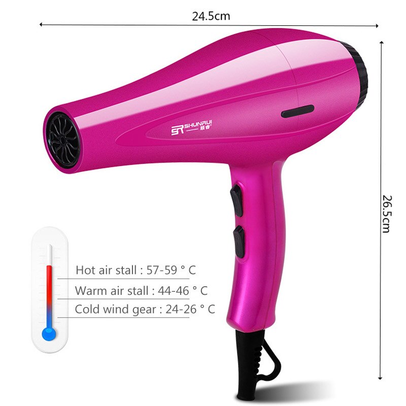 Hair Dryer with Nozzles /cold Air Blow Dryer for High Power Blowdryer Household Dryer Hair Tool 220-240V 40D