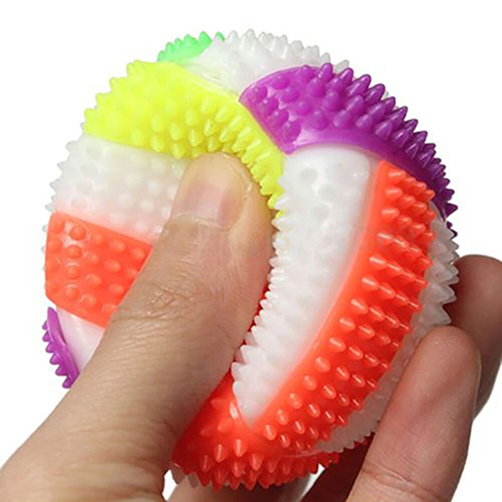 6.5cm Spiky Massage Ball Hand Foot Body Pain Stress Massager Relief Trigger Point Health Care Sport Toy LED Flashing