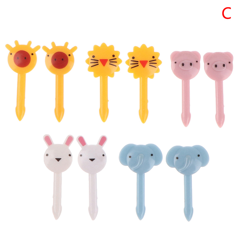 Mini tenedores con dibujos animados para niños, accesorios de decoración para fiestas, 6/7/8/10/16 unidades: ZYTHG387-C