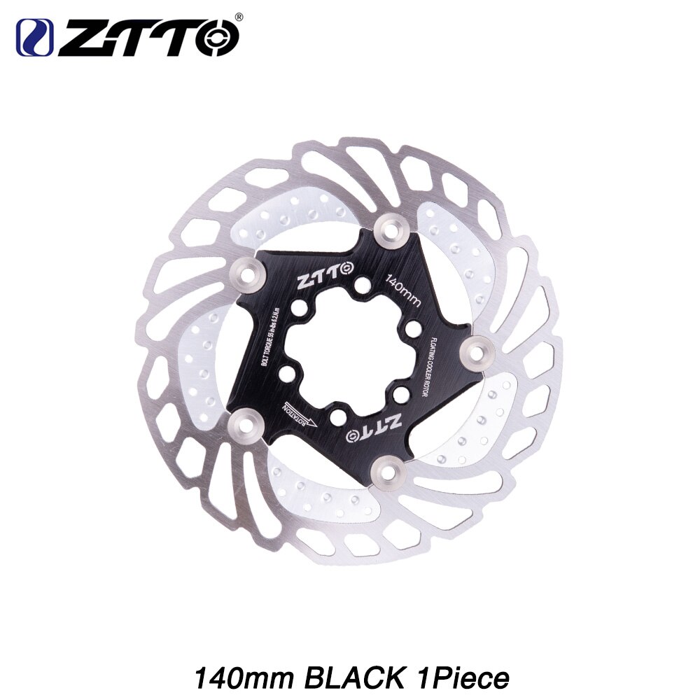 ZTTO-Rotor flotante para frenos de bicicleta, disco de refrigeración y enfriamiento, 203mm, 180mm, 160mm: Cooling 140mm Black