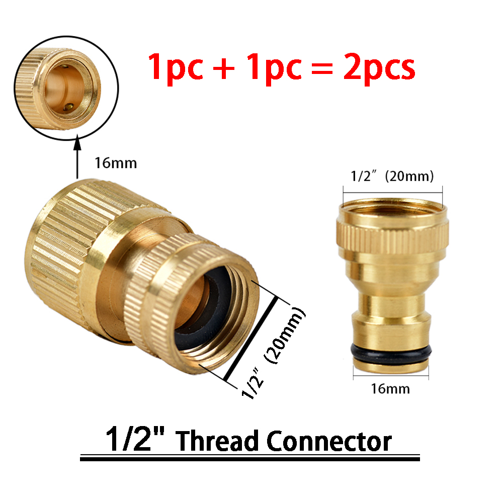 1Sets Garden Hose Quick Connect Water Hose Fitting, 3/4 Inch 1/2 Inch Brass BSP Female And Male Connector: Dark Grey