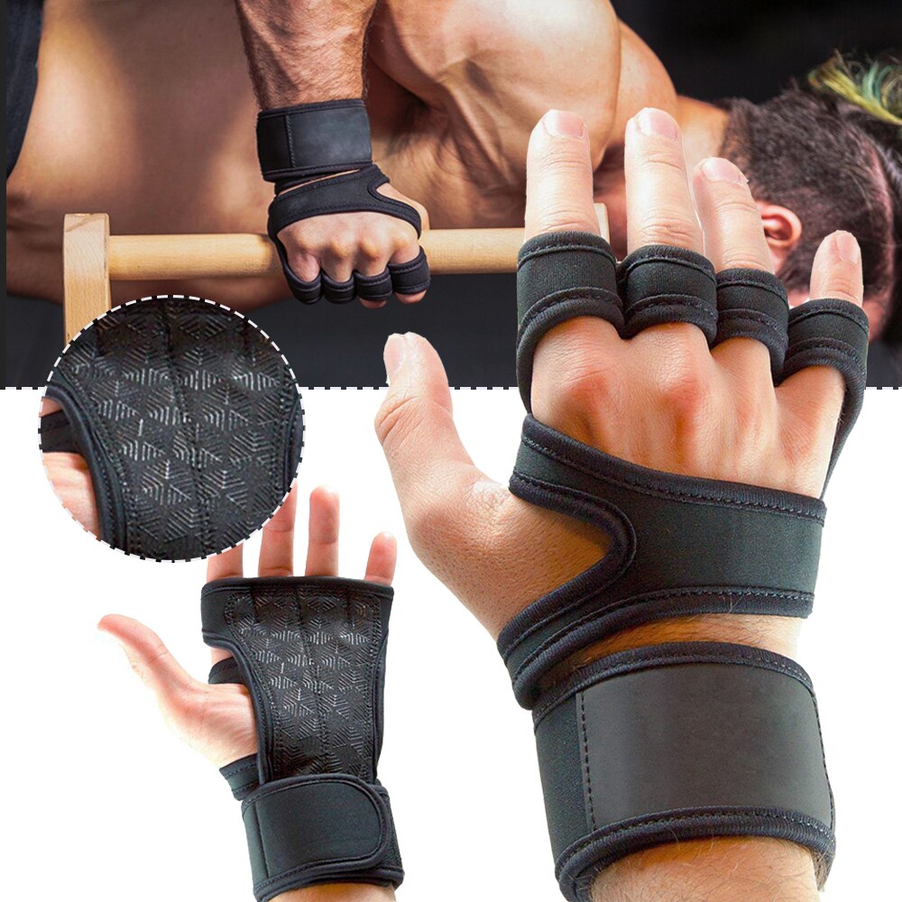 Gants d'entrainement d'haltérophilie pour femmes et hommes, 1 paire, pour le Fitness, la musculation, la gymnastique, les poignées, la protection de la paume des mains,