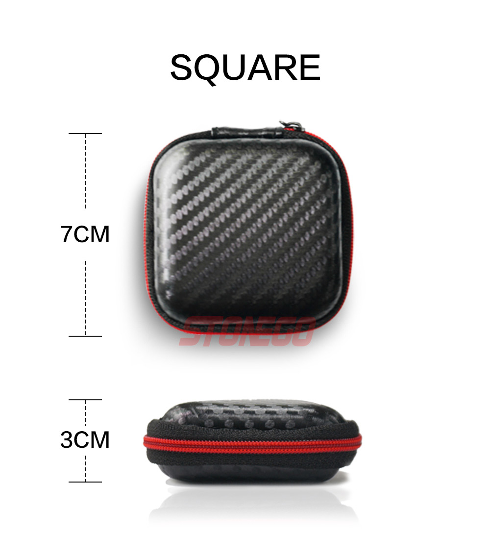Stonego Kabel Organizer Opbergdoos Usb Hard Case Oortelefoon Sleutelhanger Zakken Waterdichte Sd-kaart Oordopjes Houder Box Ronde Vierkante: Square