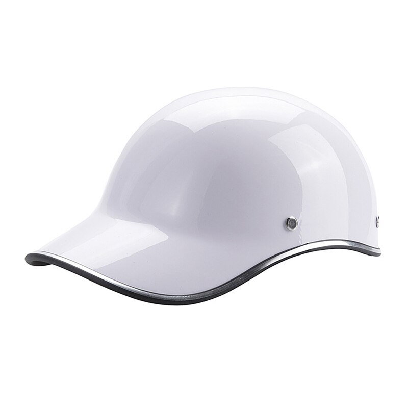1pc baseball cap stil motorcykel halvhjelm sikkerhedshjelm til cafe racer chopper scooter halv ansigt vintage sommer kasket: Hvid