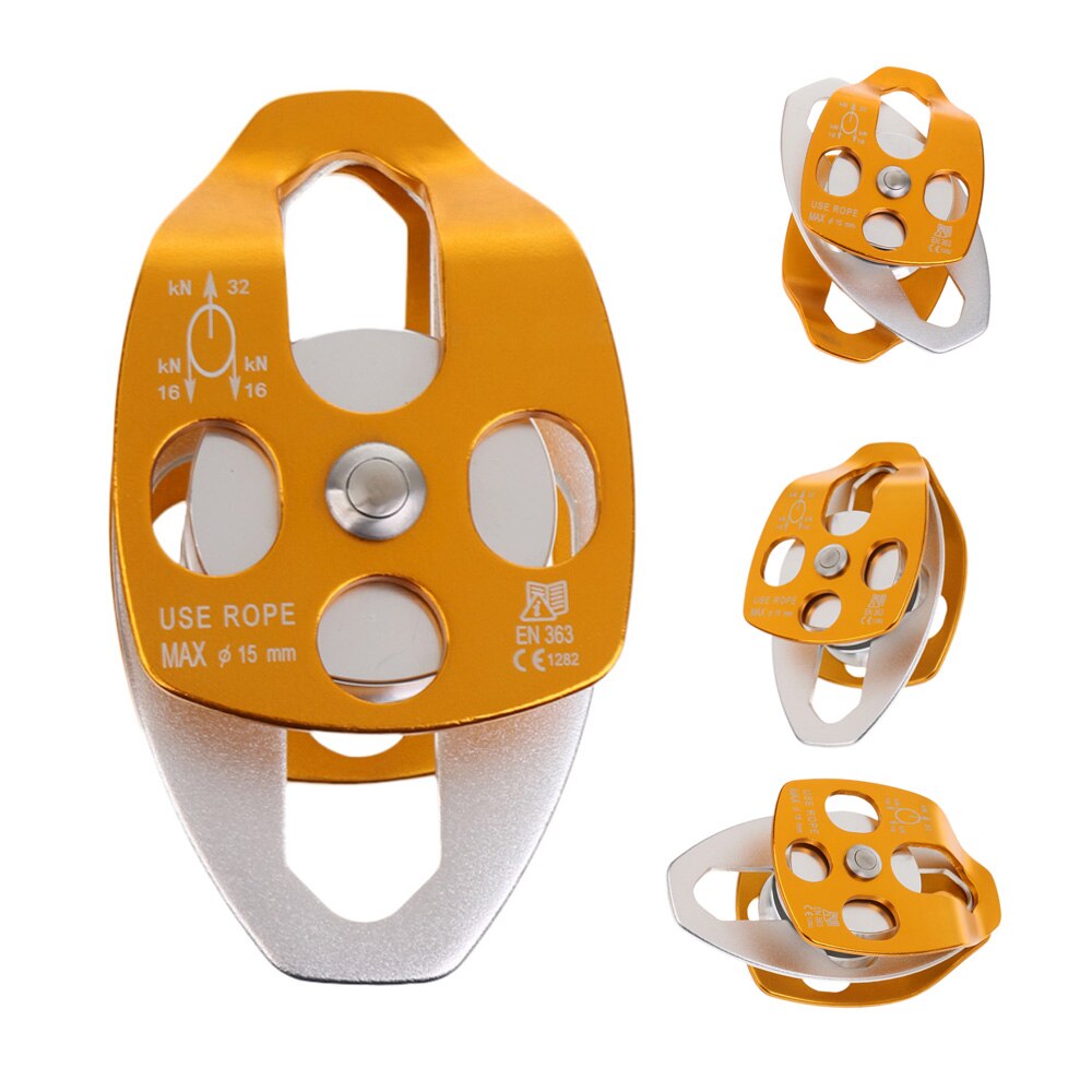 2PC 32KN Swing Climbing Double Pulley for Caving Rock Climbing Rappelling Rescue Dragging Sheaves Caving Rescue Hauling System