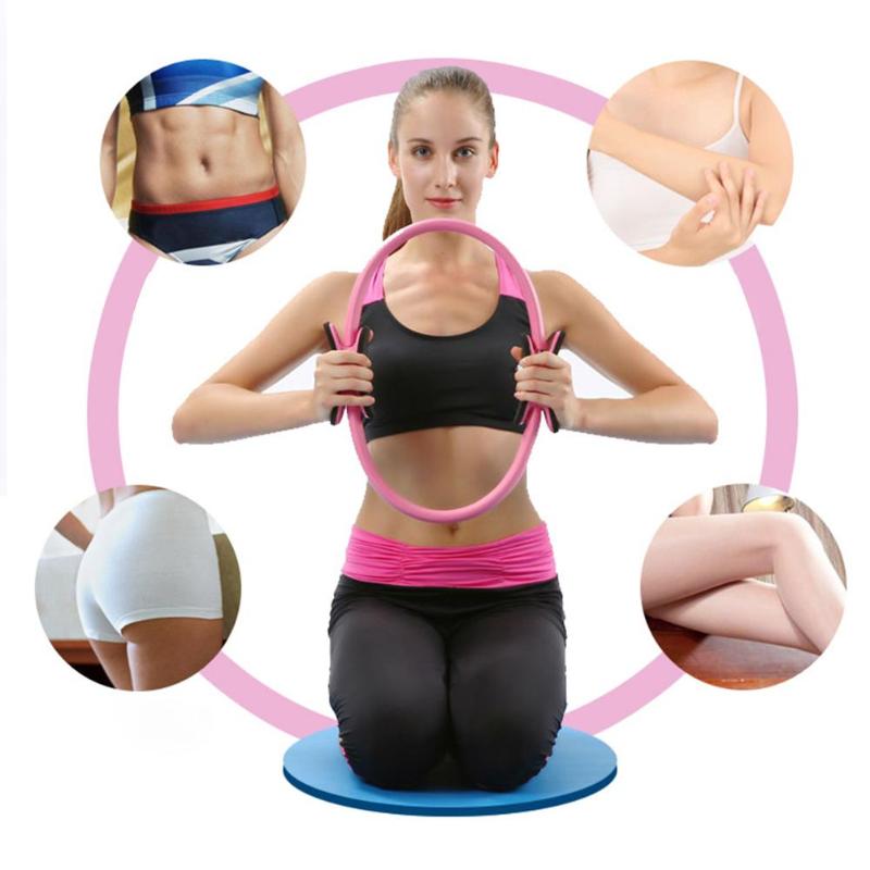 Mmini magisk yoga cirkel hållbar pp pilatesring med dubbla grepp för muskelträningssats träning yoga fitness formverktyg inomhus